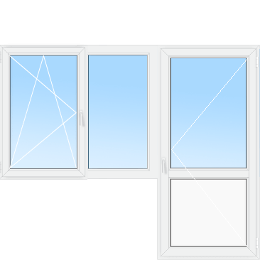 Балконный блок: дверь с окном ПВХ