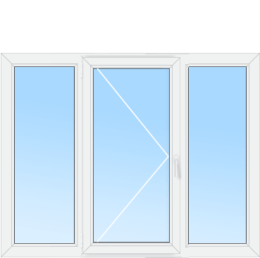 Трехстворчатое окно ПВХ